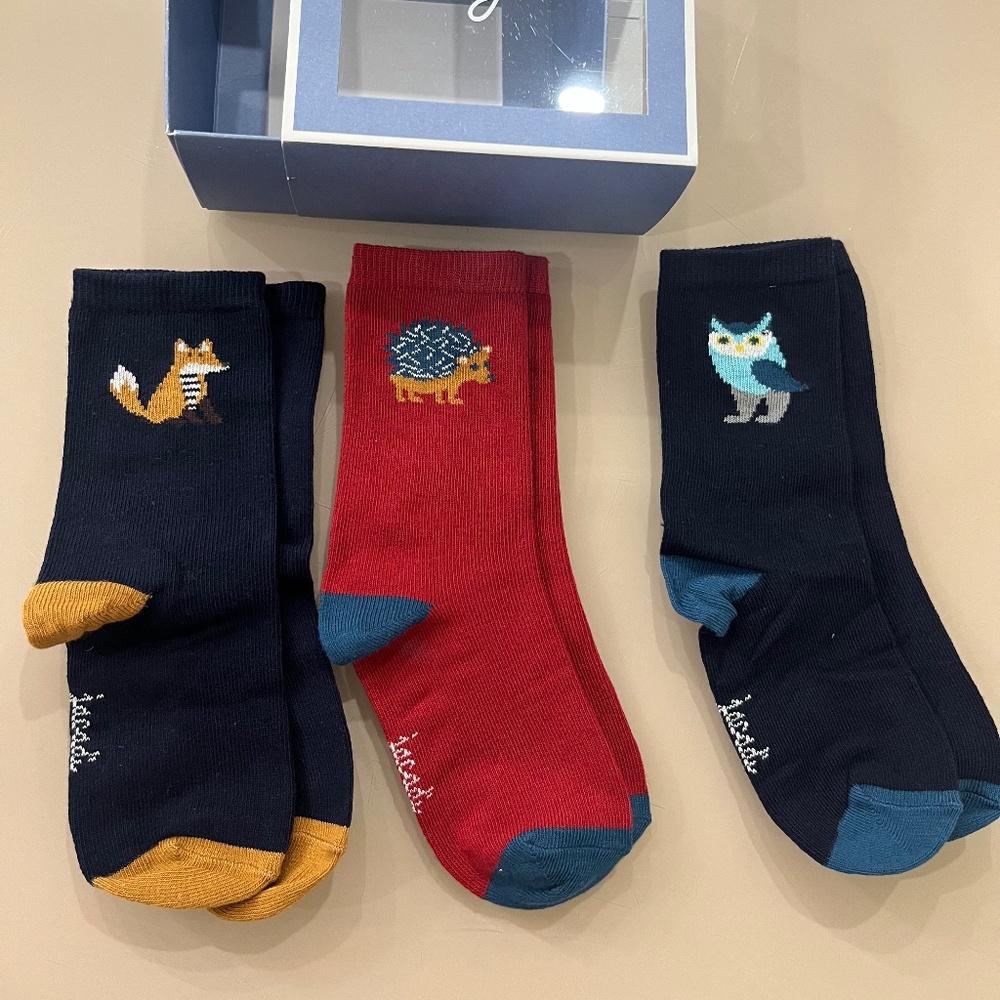 NEW (no tags) Jacadi - Toddler Animal Socks Sizes 27-30  - Set of 3